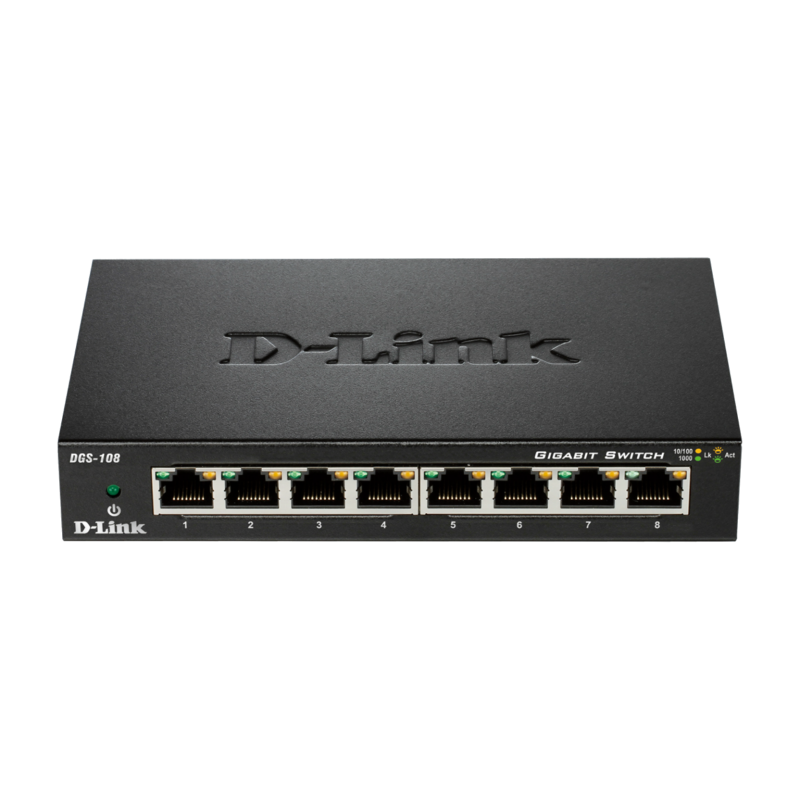 Dlink 8-port 10/100/1K METALBOX 870 DGS-108 Switch