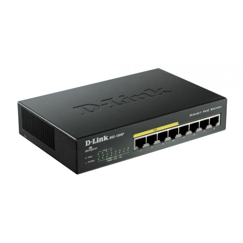 Switch Dlink 10/100/1K 4+4POE MAX 68W 870 DGS-1008P