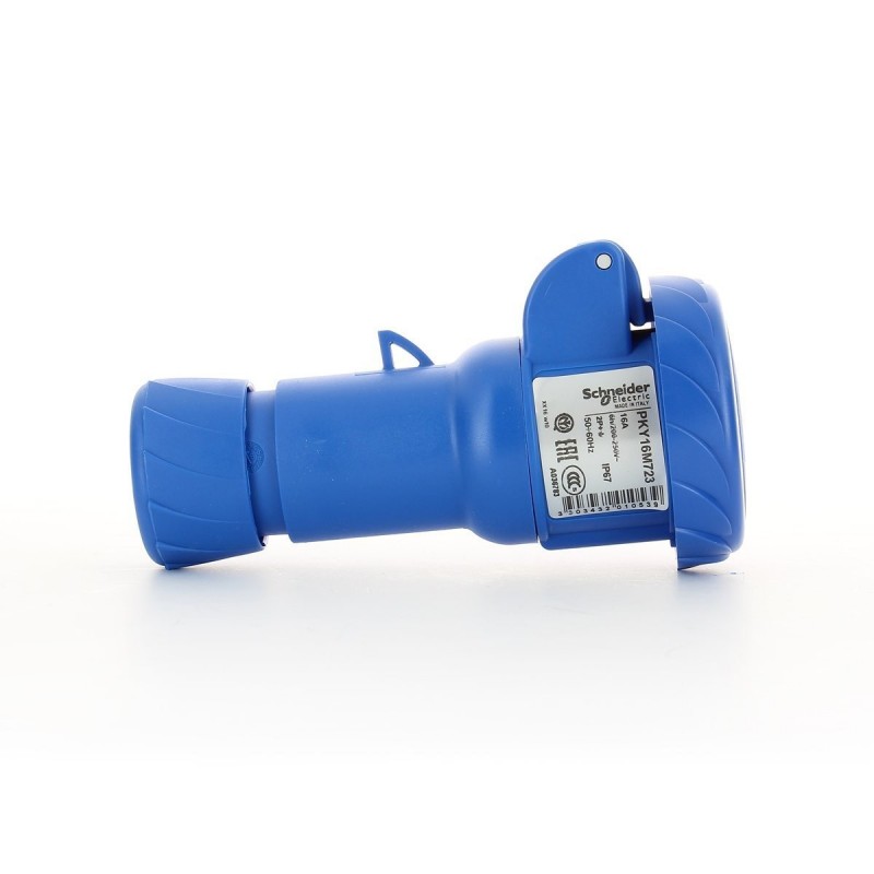 Prise mobile industrielle Schneider 2X16A+E 230V IP67 bleu PKY16M723