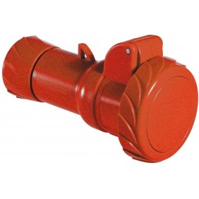 Toma industrial móvil Schneider 3X32A+T 400V IP67 rojo PKY32M734