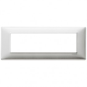 Plaque de Vimar Plana 7 Modules en aluminium brossé 14657.81