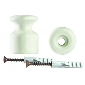 White porcelain Gambarelli isolator with screws...