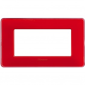 Placa Bticino Matix 4 módulos de coral AM4804CRD