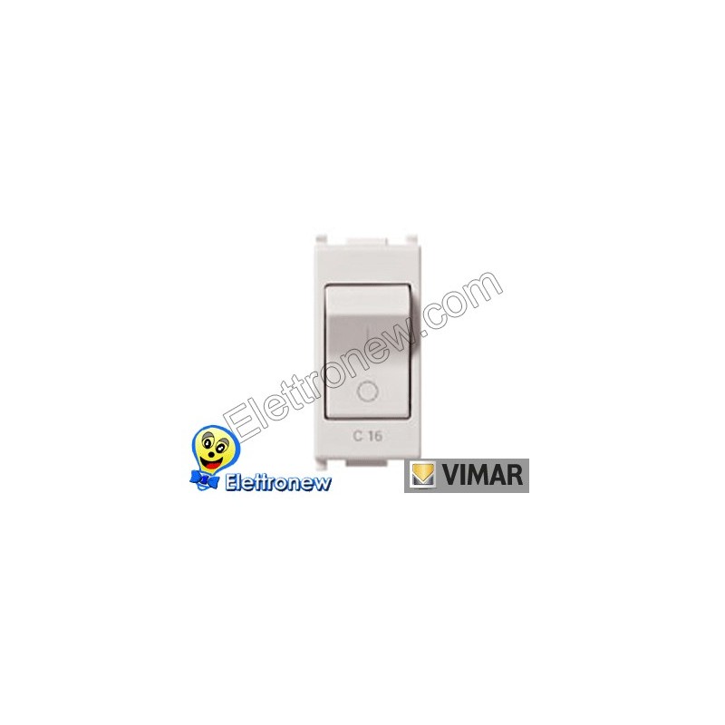 INTERRUTTORE MAGNETOTERMICO VIMAR PLANA 14405.16  1P+N C16 120-230V BIANCO 
