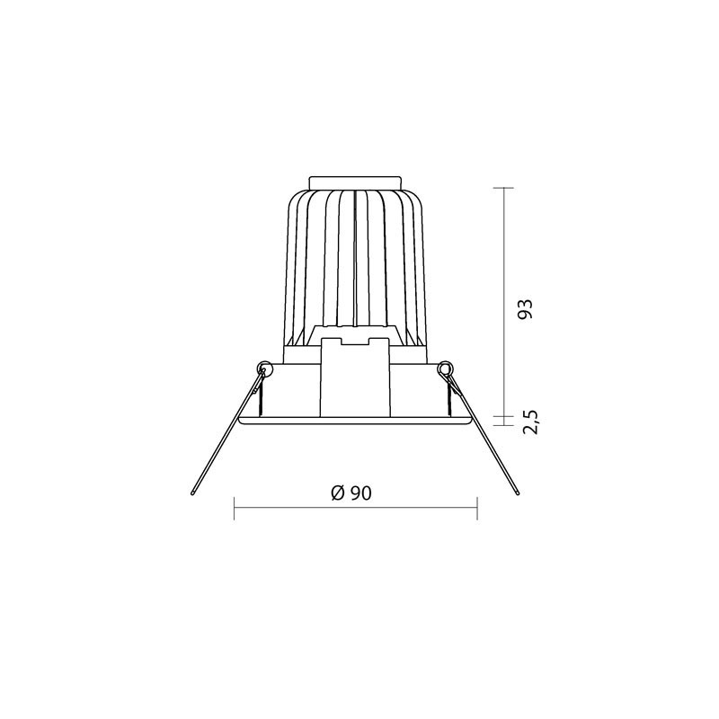 Side LED 10W 3000K 40° Einbaustrahler mit Netzteil KT2825-JLBC40