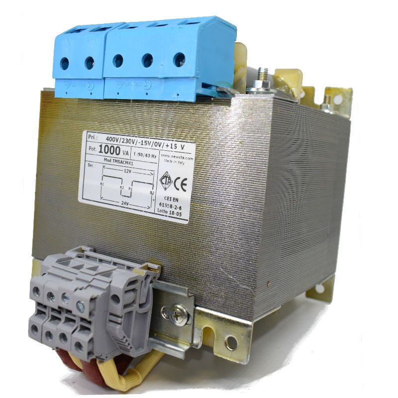 Trasformatore CTA Bifilari di sicurezza 1000VA 230-400/12+12 TMSACMK1