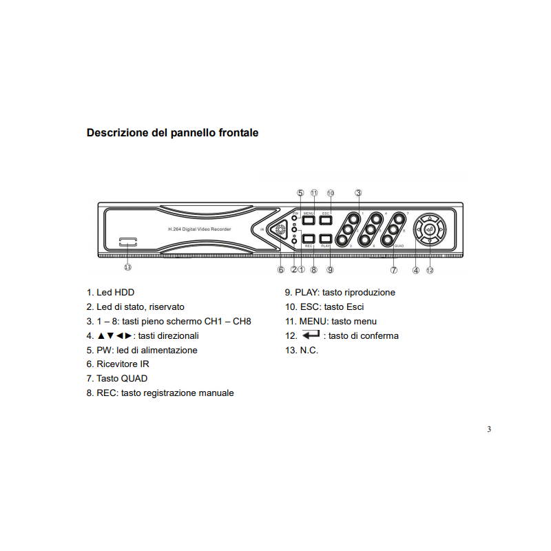 Dvr-Comelit NVR-8 IP-eingänge FULL-HD POE HDD 2TB IPNVR008CPOE