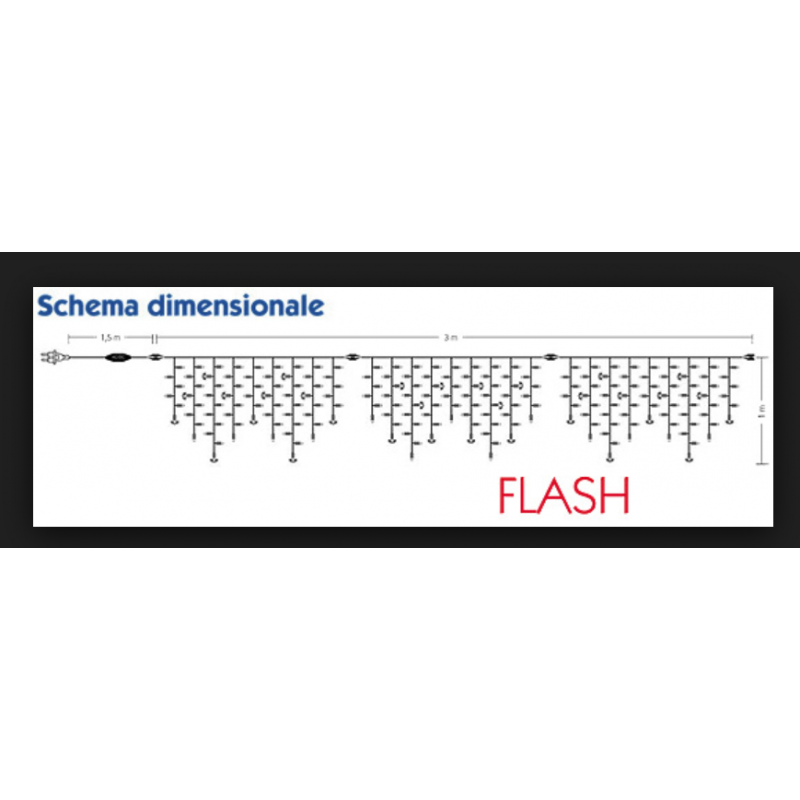 Led de la cortina de Navidad Wimex 177 LED + 33 Flash 6 metros Blanco Cálido 4501437