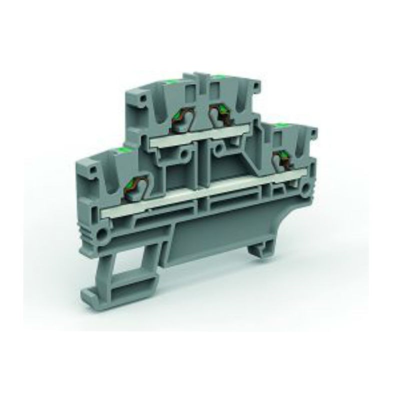 Terminal Cabur de deux étages, à ressort push-in 4mm EFD400GR