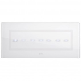 La placa Ave Toque el vidrio 6/7 módulos De 7 controles retráctil de color Blanco acabado brillante 44PVTC7