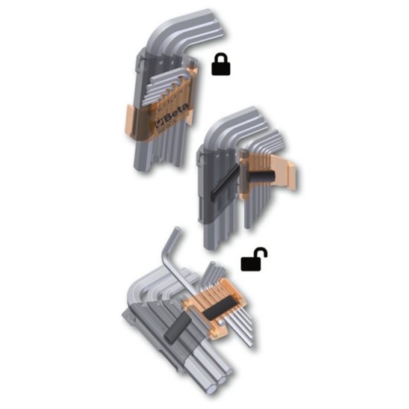 Jeu de 9 clés Hexagonales mâles Bêta avec le soutien 000960374