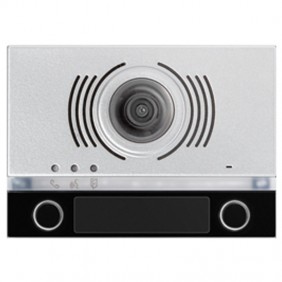 Bedienteil Urmet für Alpha-modul audio/video mit 2 tasten, Schwarz 1168/142