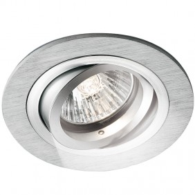 Nobile satin aluminum round recessed adjustable...