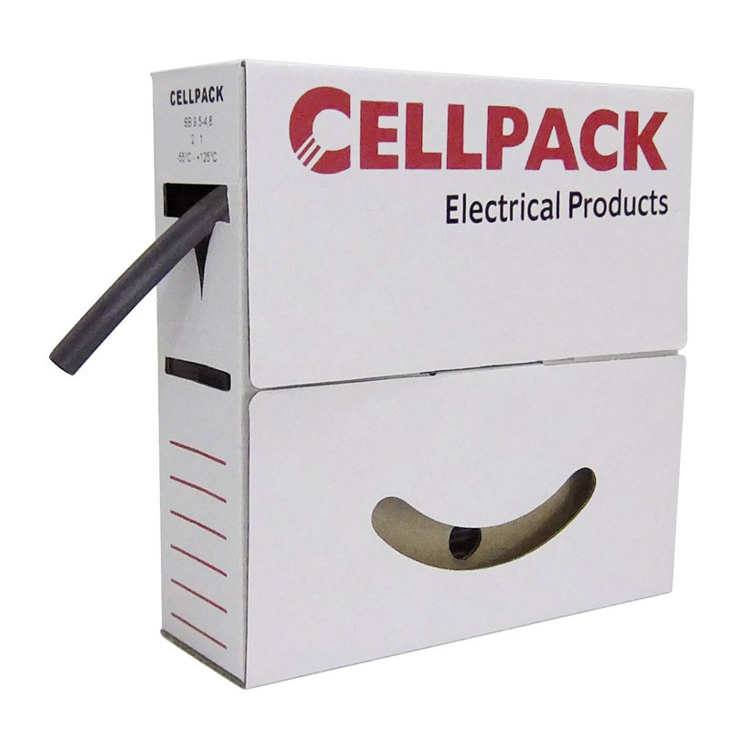 Heat shrink tubing 6.4 / 3.2 Cellpack black 10 meters 127057