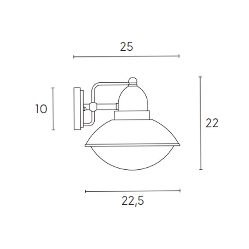 Applique Sovil ITACA attacco E27 colore Corten 592/36