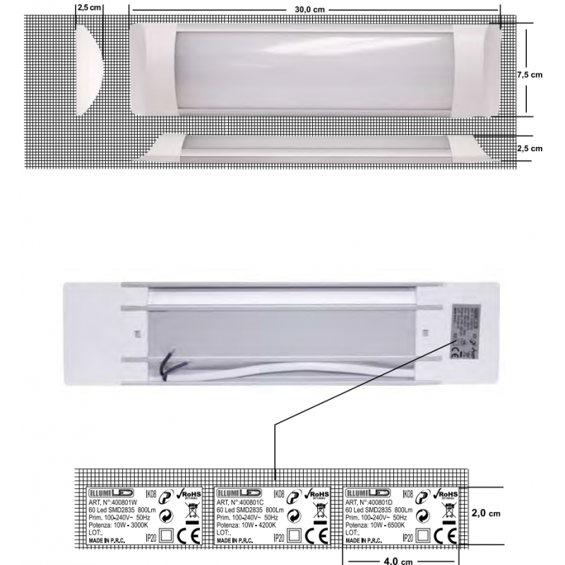 Plafoniera a Led Poliplast Giorgia per interni 10W 4000K 30CM 400801C