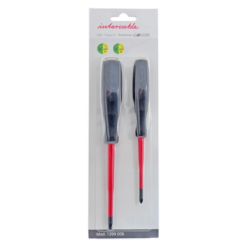 CONJUNTO de 2 Destornilladores con cuchilla combo Pozidriv Intercable 1399006