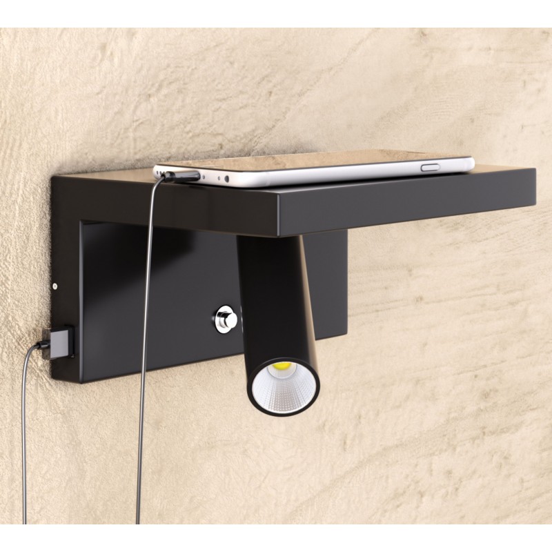 Beneito Faure wall lamp BEAM NEGRO 5W 2700K USB dimmable 3959