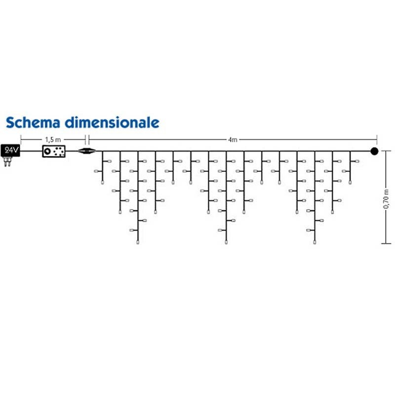 Tenda sfalsata di Natale Wimex ICICLE 192 LED con Flash bianco freddo 4501921X