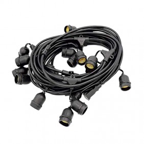 Wimex Chain Festoon with 10 E27 pendant lamp holders black color 4501654