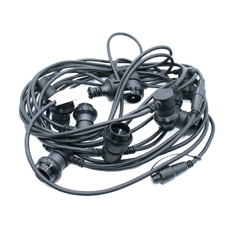 Wimex Chain Festoon with 10 E27 lampholders black color 4501650