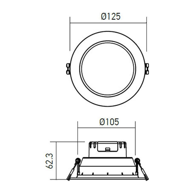 Recessed LED spotlight Redo 8W 3000K 90° IP44 round shape EV01WW
