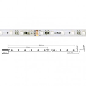 Strip Streifen LED Ledco 72W Multicolor RGBD-24VDC IP65 5 meter SL72RGBD65