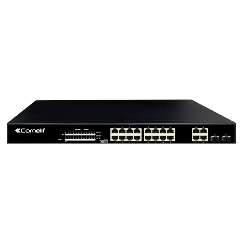 Switch di rete Comelit a 16 porte PoE + 4 Combo + 2GE IPSWP22N01A