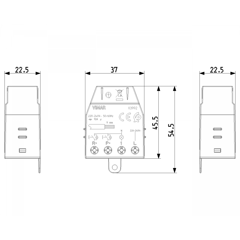 Modulo Relè Vimar ad impulsi con reset Quid 10A 03992