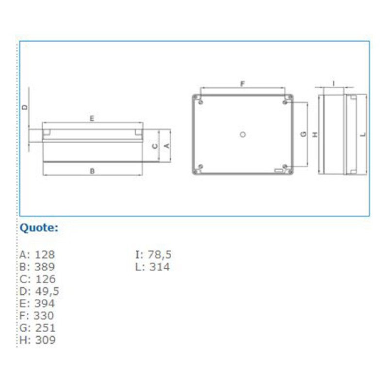 Junction box Bocchiotti watertight wall 380X300X12 IP56 B04847