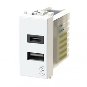 4Box 3.0A prise USB pour Vimar Arke série Blanc 4B.V19B.USB.30