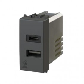 4Box 3.0A prise USB pour Vimar Arke série Gris 4B.V19.USB.30