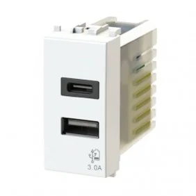 4Box 3.0A USB socket for Bticino Matix series White 4B.AM.USB.30