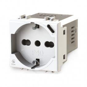 Presa Bipasso e Schuko 4Box P40 con USB 3.0A Bticino Livinglight 4B.N.P40.USB