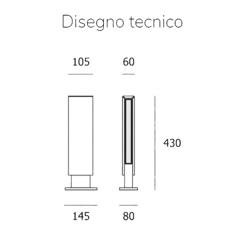 Paletto per giardini Cabelli Gigia 30 TERRA in Pietra Serena attacco 2G11
