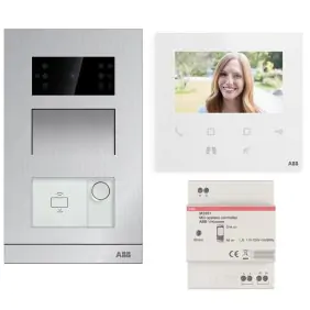 ABB Kit d'interphone vidéo à encastrer pour porte d'entrée unifamiliale avec Wifi WLK411B