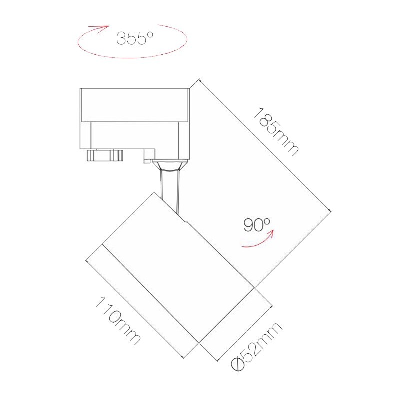 Proiettore a Binario LED Beneito e Faure 9,5W Tre colorazioni Nero 4438