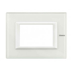 Bticino Placa Axolute 3 Módulos Vidrio Blanco...
