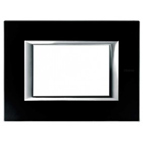 Bticino Axolute Platte 3 Module Glas Schwarz...