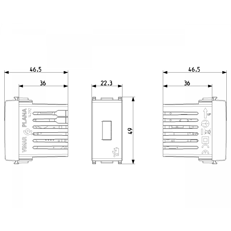 Vimar Plana 5V1,5A Silver 14292.SL USB socket