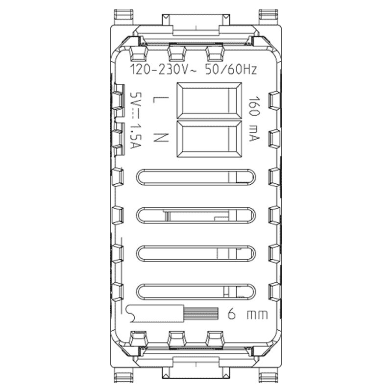 Vimar Plana 5V1.5A White 5V1.5A USB Socket 14292