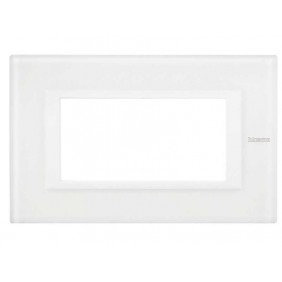Bticino Axolute Plaque 4 Modules Verre Blanc...