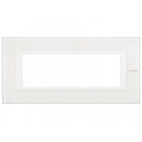 Bticino Placa Axolute 6 Módulos Vidrio Blanco...