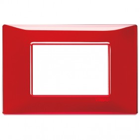 Vimar Plana placa 3 módulos de color rubí 14653.51