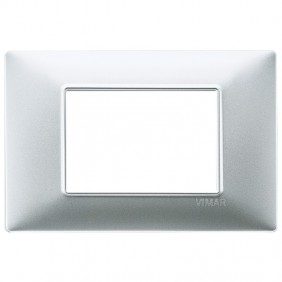 Vimar Plana plaque 3 modules couleur argent mat...