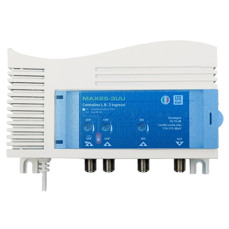 Standard FTE avec 3 entrées BIII+DAB/UHF/UHF 25DB MAX25-3UU