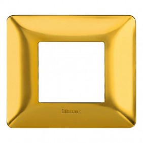 Placa Bticino Matix 2 módulos oro esmerilado...