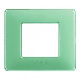 Placa Bticino Matix 2 módulos té verde AM4802CVC