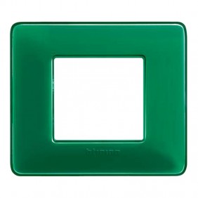 Placa Bticino Matix 2 módulos esmeralda AM4802CVS