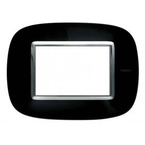 Bticino Axolute Platte 3 Module schwarz massiv...